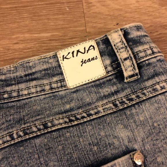 KINA Jeans Retro Vintage Stone Wash Cut Off Raw Hem - Picture 4 of 5